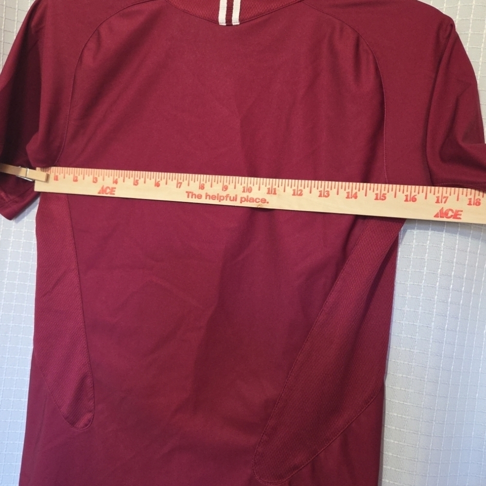 Nike Maroon Button V Neck Athletic Jersey Shirt Med - Picture 7 of 9